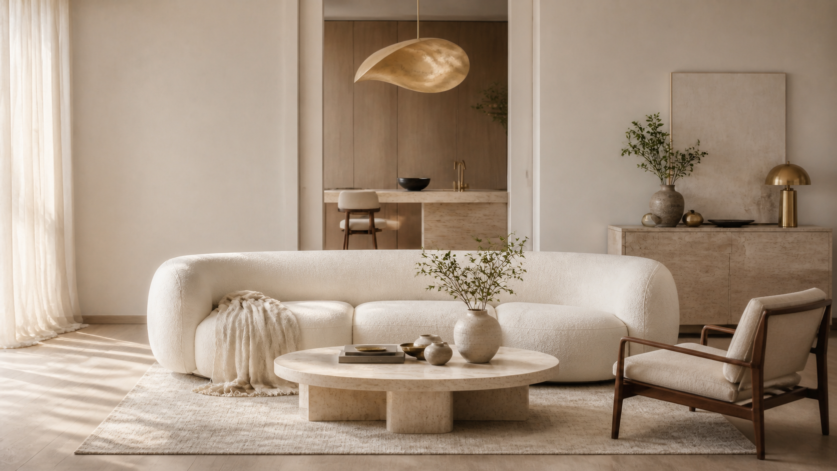 Sculpted Serenity complete living room look